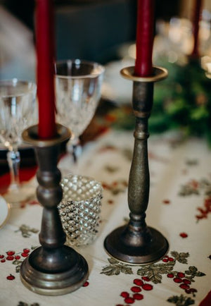 Wentworth Taper Candle Holders- Antique Brass