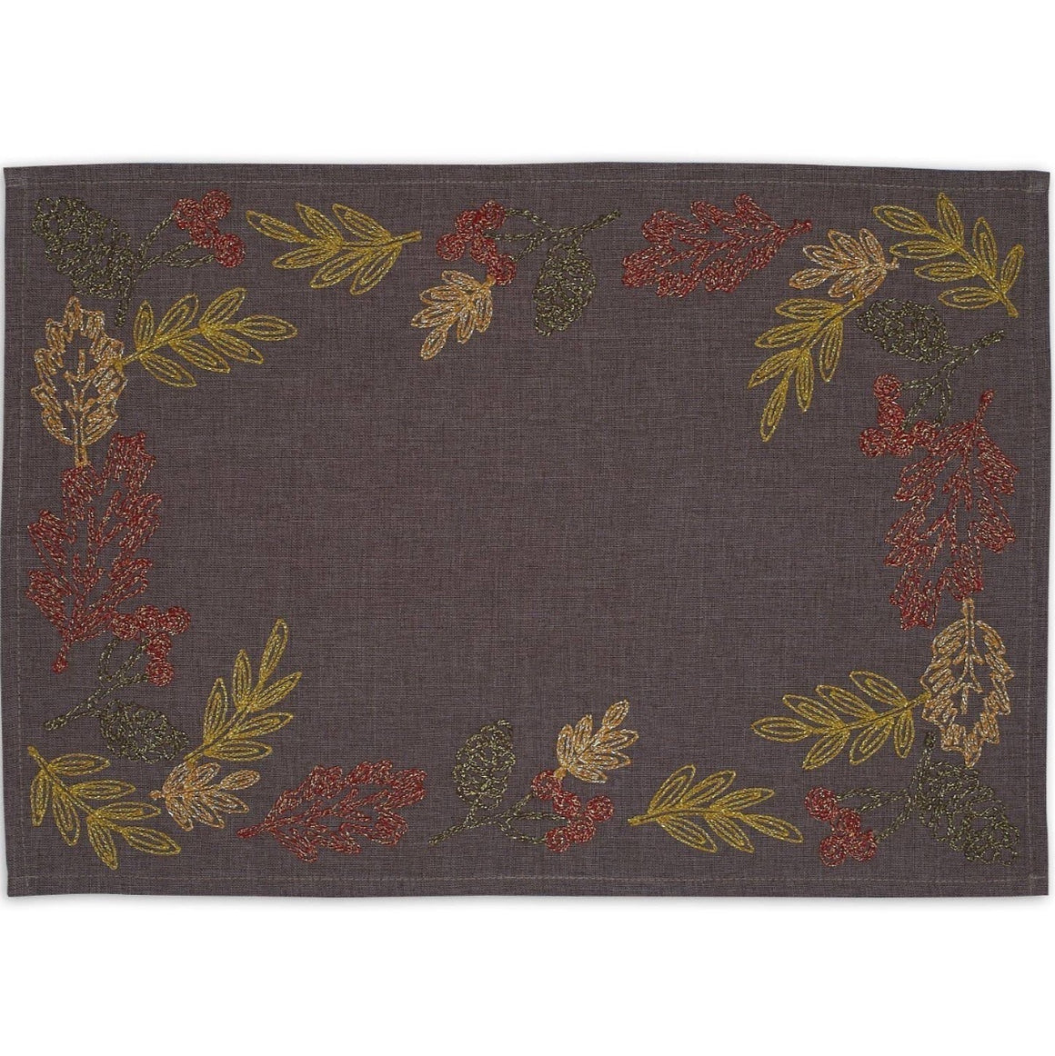 Shimmering Leaves Embroidered Placemat